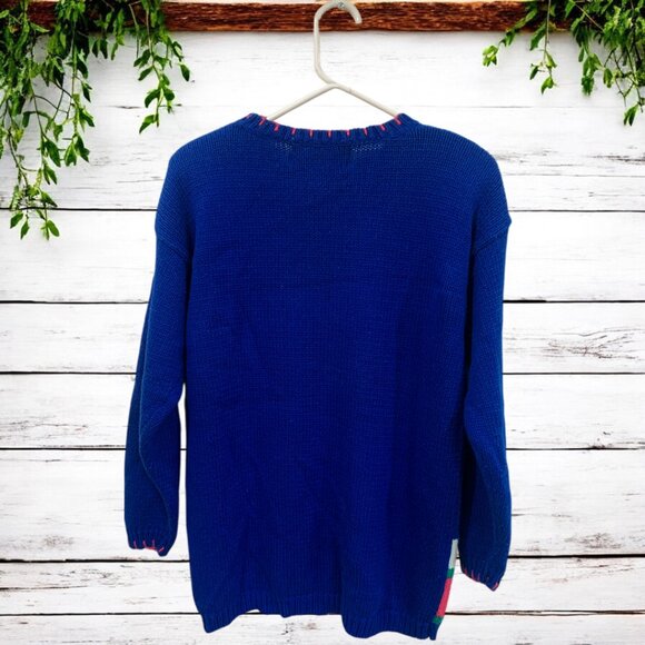 VTG 1995 Spice of Life Knit Santa Claus Sweater Holidays Size M - Picture 3 of 10